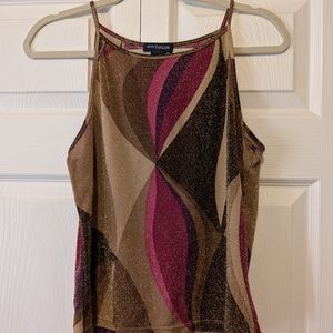 Ann Taylor Women's Camisole in Brown, Pink, and Gold